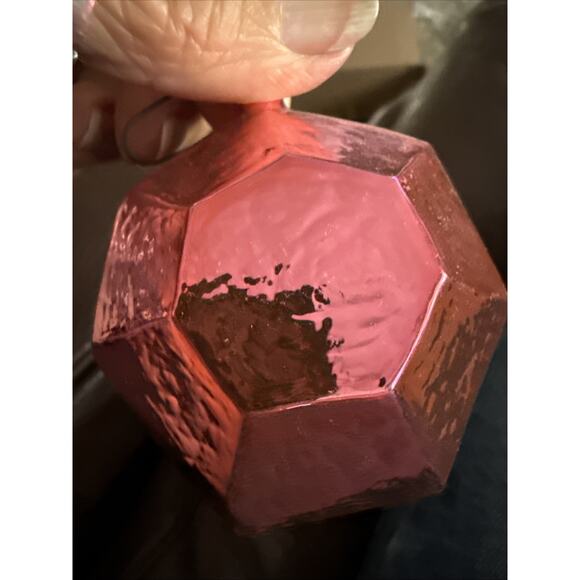 VINTAGE ‘94 Russia PUFFY HEXAGON BLOWN GLASS PART MERCURY GLASS ORNAMENTS 11 - Picture 3 of 7